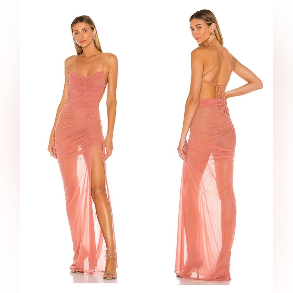 Michael Costello Coral Maxi Dress